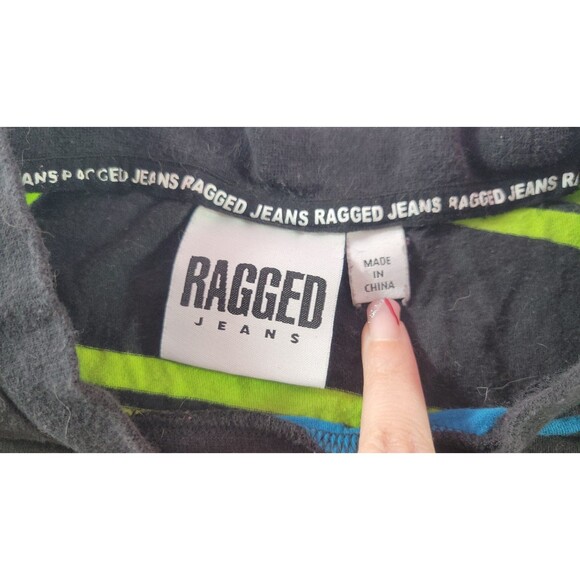 Ragged Jeans Multi-Color Striped Rainbow Long Sleeve Shirt Oversized Size L - Picture 3 of 7